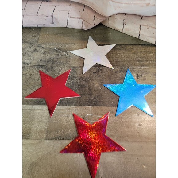 Red blue silver star USA America set decor - Picture 3 of 4